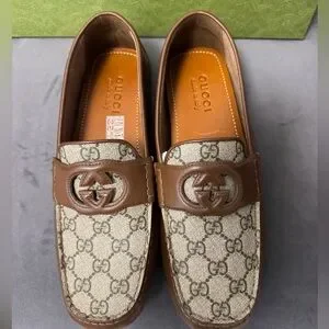 Gucci | Shoes | New Gucci Gg Interlocking Mens Loafer Brown 